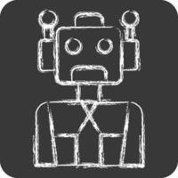 Icon Cyborg. related to Future Technology symbol. chalk Style. simple design editable. simple illustration vector