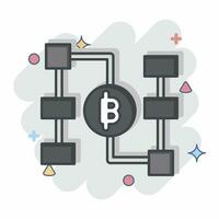 Icon Blockchain. related to Future Technology symbol. comic style. simple design editable. simple illustration vector