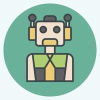 Icon Cyborg. related to Future Technology symbol. color mate style. simple design editable. simple illustration vector
