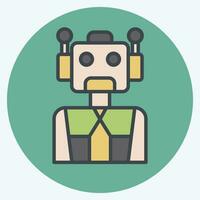 Icon Cyborg. related to Future Technology symbol. color mate style. simple design editable. simple illustration vector