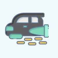 Icon Flying Car. related to Future Technology symbol. doodle style. simple design editable. simple illustration vector