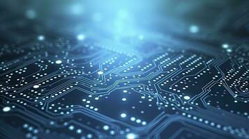AI generated Circuit Board Background. Computer, Data, Technology, Artificial Intelligence. AI Generated photo