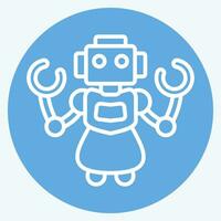 icono personal robot. relacionado a futuro tecnología símbolo. azul ojos estilo. sencillo diseño editable. sencillo ilustración vector