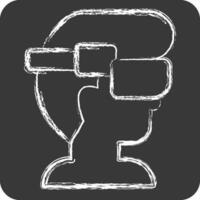 Icon Hi-Tech Glasses. related to Future Technology symbol. chalk Style. simple design editable. simple illustration vector