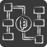 Icon Blockchain. related to Future Technology symbol. chalk Style. simple design editable. simple illustration vector