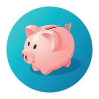 Illustration of a piggy bank. Piggy bank icon vector