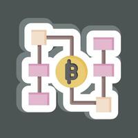 Sticker Blockchain. related to Future Technology symbol. simple design editable. simple illustration vector