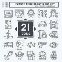 Icon Set Future Technology. related to Education symbol. line style. simple design editable. simple illustration vector