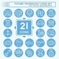 Icon Set Future Technology. related to Education symbol. blue eyes style. simple design editable. simple illustration vector