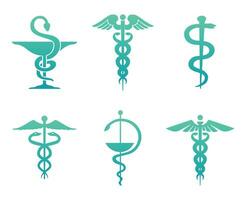 Caduceus as a symbol of medicine. Signs of medicine vector