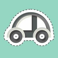 Sticker line cut Driverless Car. related to Future Technology symbol. simple design editable. simple illustration vector