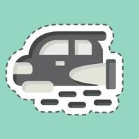 Sticker line cut Flying Car. related to Future Technology symbol. simple design editable. simple illustration vector