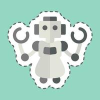 Sticker line cut Personal Robot. related to Future Technology symbol. simple design editable. simple illustration vector