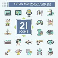 Icon Set Future Technology. related to Education symbol. doodle style. simple design editable. simple illustration vector