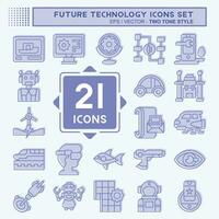 Icon Set Future Technology. related to Education symbol. two tone style. simple design editable. simple illustration vector