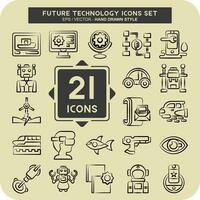 Icon Set Future Technology. related to Education symbol. hand drawn style. simple design editable. simple illustration vector