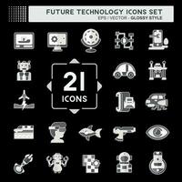 Icon Set Future Technology. related to Education symbol. glossy style. simple design editable. simple illustration vector