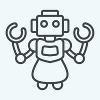 Icon Personal Robot. related to Future Technology symbol. line style. simple design editable. simple illustration vector