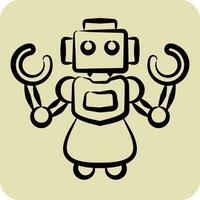 Icon Personal Robot. related to Future Technology symbol. hand drawn style. simple design editable. simple illustration vector