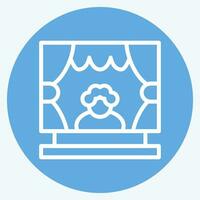 Icon Performance. related to Theatre Gradient symbol. blue eyes style. simple design editable. simple illustration vector