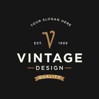 Logo design typography vintage retro badge for business , clothing , barber , restaurant and bar. vector