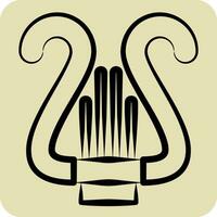Icon Lyre. related to Theatre Gradient symbol. hand drawn style. simple design editable. simple illustration vector