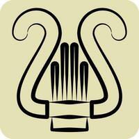 Icon Lyre. related to Theatre Gradient symbol. hand drawn style. simple design editable. simple illustration vector