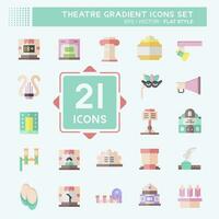 Icon Set Theatre Gradient. related to Entertainment symbol. flat style. simple design editable. simple illustration vector