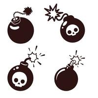 A set of spherical bombs with a burning fuse vector