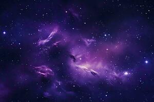 ai generado púrpura galaxia espacio estrellas en exterior espacio. ai generado foto