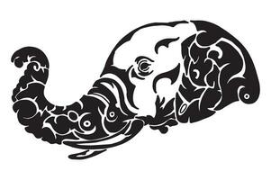 Elephant Head Tattoo Design vector