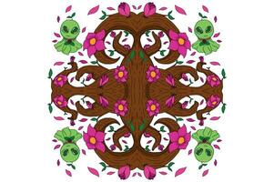 Fairy and Flora Border Design vector