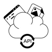 Trendy Cloud API vector