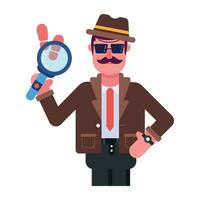 Trendy Detective Searching vector