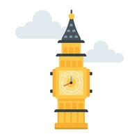 torre de reloj de moda vector