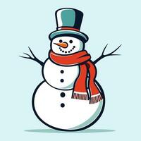 linda monigote de nieve Navidad ilustración vector