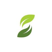 Logos of green Tree leaf ecology vector