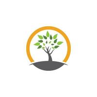 Logos of green Tree leaf ecology vector