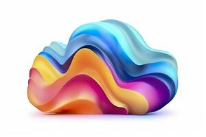 AI generated 3d colorful volumetric gradient shape isolated on a white background. AI Generative photo