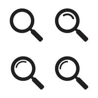 Magnifying glass icon, vector magnifier or loupe sign. Web search icon.