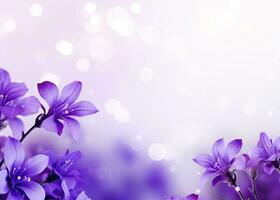 AI generated Abstract spring background with purple flowers. AI Generated photo