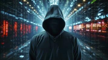 AI generated Unveiling the Anonymous Hacker. Digital Intrigue, Invisible Threats. AI Generated photo