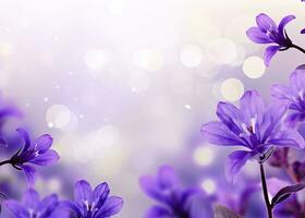 AI generated Abstract spring background with purple flowers. AI Generated photo