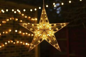 AI generated Christmas Star Decorations. AI Generated photo