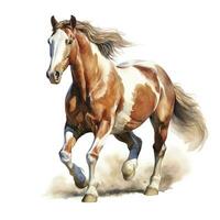 AI generated Horse running in watercolor design. AI Generated photo