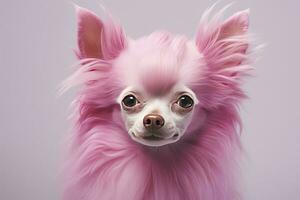 AI generated Pink colored dog. AI Generated photo