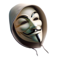 AI generated Anonymous mask isolated on transparent background png