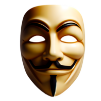 AI generated Anonymous mask isolated on transparent background png