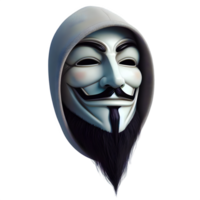 AI generated Anonymous mask isolated on transparent background png