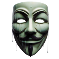 AI generated Anonymous mask isolated on transparent background png